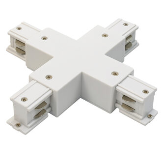 Spanningsrail Doorverbinder - Prixa - X Kruis Koppeling - 3 Fase - Wit