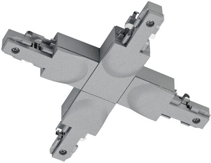 Spanningsrail Doorverbinder - Trion Dual - X Kruis Connector - 2 Fase - Mat Titaan