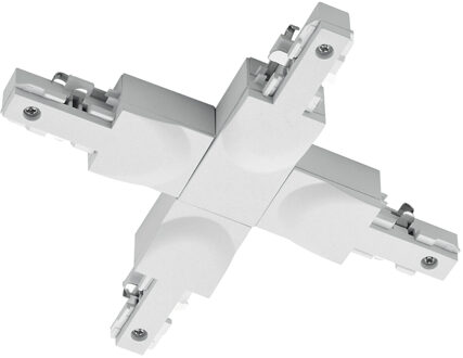 Spanningsrail Doorverbinder - Trion Dual - X Kruis Connector - 2 Fase - Mat Wit