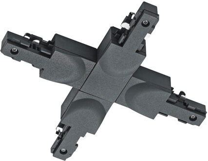 Spanningsrail Doorverbinder - Trion Dual - X Kruis Connector - 2 Fase - Mat Zwart