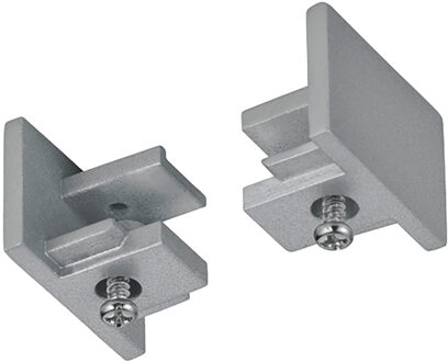 Spanningsrail Eindkap - 2 Stuks - Trion Dual - 2 Fase - Mat Titaan