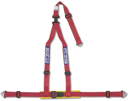 Sparco 3-Punts Sportgordel - Rood - incl. Bekkenbeschermer & Schroefbevestiging (E-Keur)