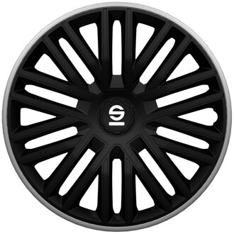 SPARCO 4-Delige Wieldoppenset Bergamo 14-inch zwart/grijs Zwart