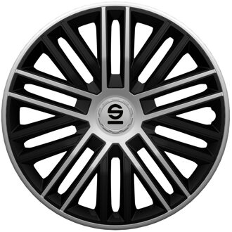SPARCO 4-Delige Wieldoppenset Bergamo 14-inch zwart/zilver Zwart