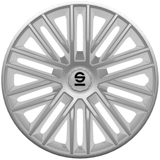 SPARCO 4-Delige Wieldoppenset Bergamo 16-inch zilver
