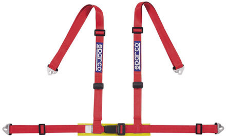 Sparco 4-Punts Sportgordel - Rood - incl. Bekkenbeschermer & Haakbevestiging (E-Keur)