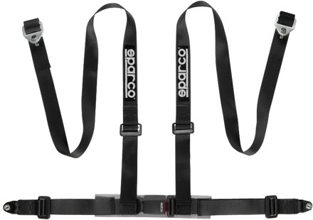 SPARCO 4-Punts Sportgordel - Zwart - incl. Bekkenbeschermer & Schroefbevestiging (E-Keur)