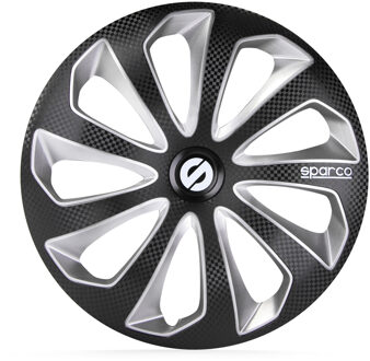 SPARCO Satz Sparco Radzierblenden Sicilia 15-Zoll Schwarz/Silber/Karbon