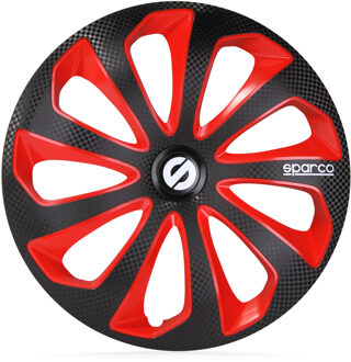 SPARCO Satz Sparco Radzierblenden Sicilia 16-Zoll Schwarz/Rot/Karbon