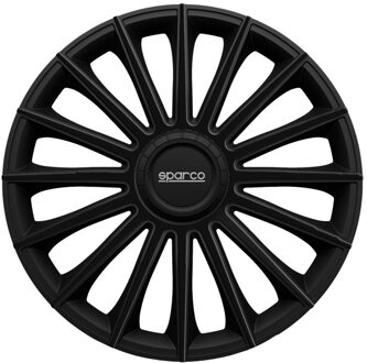 SPARCO wieldoppen Torino 16 inch ABS zwart set van 4