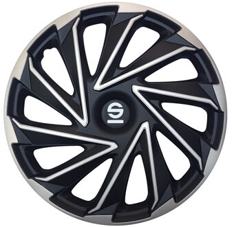 SPARCO Wieldoppen Varese 16 Inch Rvs Zilver/zwart Set Van 4