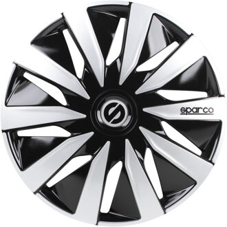 SPARCO Wieldoppen - Velgen - Lazio - 15 inch - Zwart/Zilver