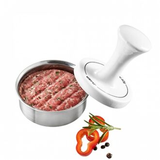 Spark Hamburgerpers Ø 8 cm Wit, Zilver