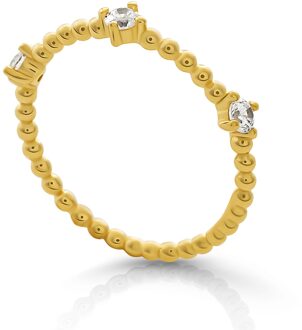 'Sparkle' Dames 925 Sterling Zilveren Ring - Goud ZR-7530/G