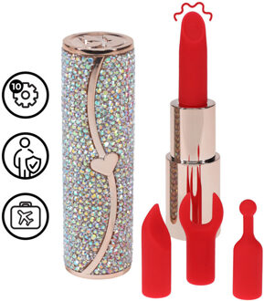 Sparkle - Lipstick Vibrator with 4 Attachments - Iridescent