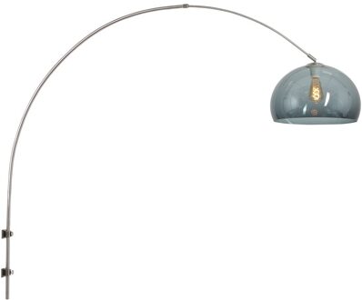 Sparkled Light wandlamp staal met donker transparante bol Wit