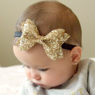 Sparkling Hair Accessories Bow Baby Girl Headbands Elastic Multicolor Infant Baby Headband Birthday Party Headwear 1pc