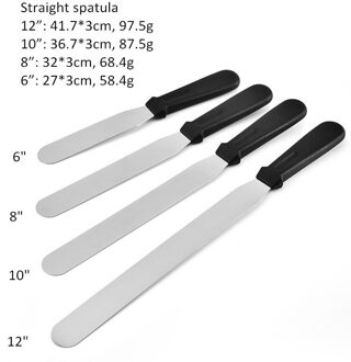 Spatel Met Plastic Handvat-Professionele Keuken Cake Decorating Gereedschap-6 ", 8" & 10 "Rvs Cake Keukengerei Spatel 12duim bend