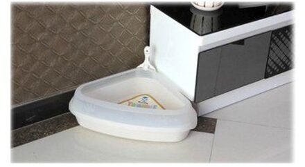 Spatwaterdicht Kattenbak Geschikt Voor Plaatsen In Hoek Kat Wastafel