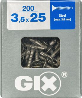 Spax Gipsplaatschroef Gix Gefosfateerd Zwart Trompetkop Phillips Ph2 - 3,5x25mm - 200 Stuks