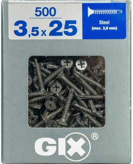 Spax Gipsplaatschroef Zelfborende Schroef Gefosfateerd Zwart Trompetkop Phillips Ph2 - 3,5x25mm - 500 Stuks
