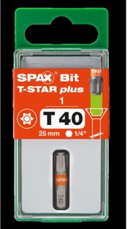 Spax Schroefbit - T-star Plus - T40 Zeskant 1/4" - 25mm