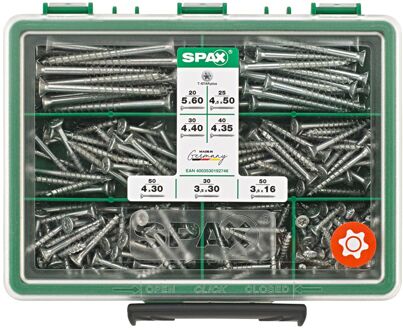 Spax Schroeven Assortiment T-star Wirox Verzonken Kop Torx - Diverse Maten - 245 Stuks