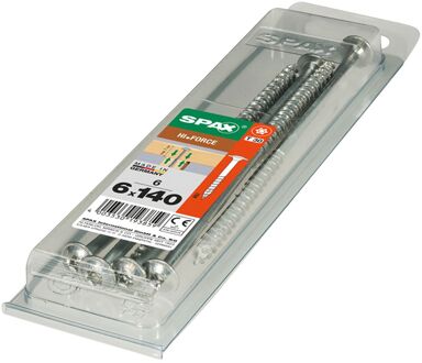 Spax Spaanplaatschroef Hi.force Wirox Verzonken Kop Torx T30 - 6x140mm - 6 Stuks Deeldraad