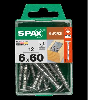 Spax Spaanplaatschroef Hi.force Wirox Verzonken Kop Torx T30 - 6x60mm - 12 Stuks