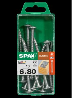 Spax Spaanplaatschroef Hi.force Wirox Verzonken Kop Torx T30 - 6x80mm - 10 Stuks