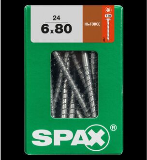 Spax Spaanplaatschroef Hi.force Wirox Verzonken Kop Torx T30 - 6x80mm - 24 Stuks