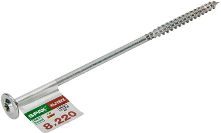 Spax Spaanplaatschroef Hi.force Wirox Verzonken Kop Torx T40 - 8x220mm - 1 Stuk Deeldraad