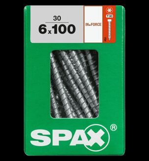 Spax Spaanplaatschroef In.force T-star Wirox Cilinderkop Torx T30 - 6x100mm - 30 Stuks