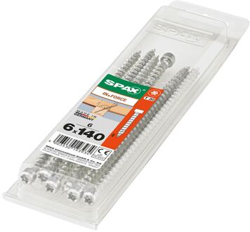 Spax Spaanplaatschroef In.force Wirox Staal Cilinderkop Torx T30 - 6x140mm - 6 Stuks