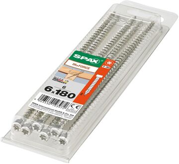 Spax Spaanplaatschroef In.force Wirox Staal Cilinderkop Torx T30 - 6x180mm - 6 Stuks