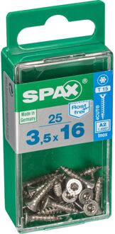 Spax Spaanplaatschroef T-star Rvs A2 Verzonken Kop Torx T15 - 3,5x16mm - 25 Stuks