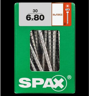 Spax Spaanplaatschroef T-star Wirox Cilinderkop Torx T30 - 6x80mm - 30 Stuks