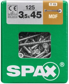Spax Spaanplaatschroef T-star Wirox Verzonken Kop Torx T15 - 3,5x45mm - 125 Stuks