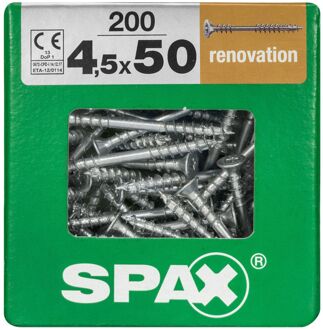 Spax Spaanplaatschroef T-star Wirox Verzonken Kop Torx T20 - 4,5x50mm - 200 Stuks