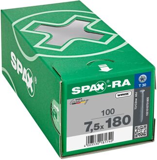 Spax Spax-ra Kozijnschroef T-star Plus T30 Volle Draad Wirox Ø7,5x180mm 100 St