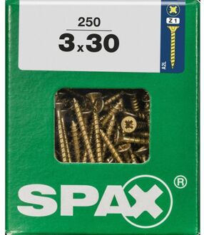Spax Universeel Schroef 'pozi' Geel 3x30mm 250 Stuks