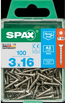 Spax Universeelschroef T-star + A2 Inox 16x3mm 100 St