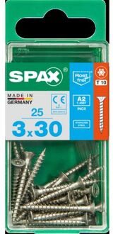 Spax Universeelschroef T-star + A2 Inox 30x3mm 25 St