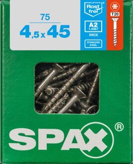 Spax Universeelschroef T-star Plus A2 Inox 45x4,5mm 75 St
