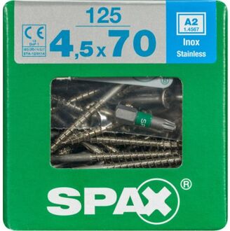Spax Universeelschroef T-star + A2 Inox 70x4,5mm 125 St