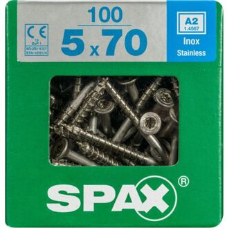 Spax Universeelschroef T-star Plus A2 Inox 70x5mm 100 St