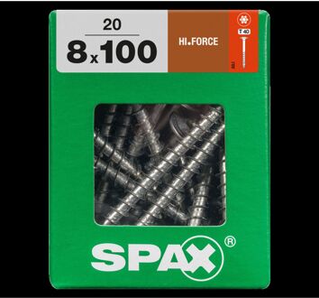 Spax Universele Schroef Hi Force Wirox Verzonken Kop Torx - 8x100mm - 20 Stuks