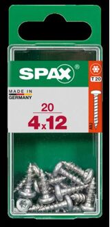 Spax Universele Schroef Ronde Kop 4x12mm 20 Stuks