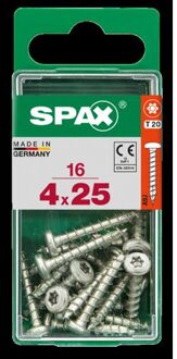 Spax Universele Schroef Ronde Kop 4x25mm 16 Stuks