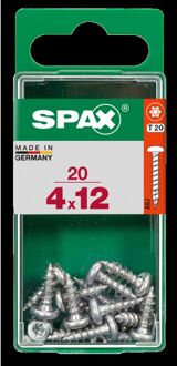 Spax Universele Schroef Ronde Kop Torx T20 - 4x12mm - 20 Stuks
